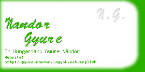 nandor gyure business card