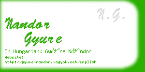 nandor gyure business card